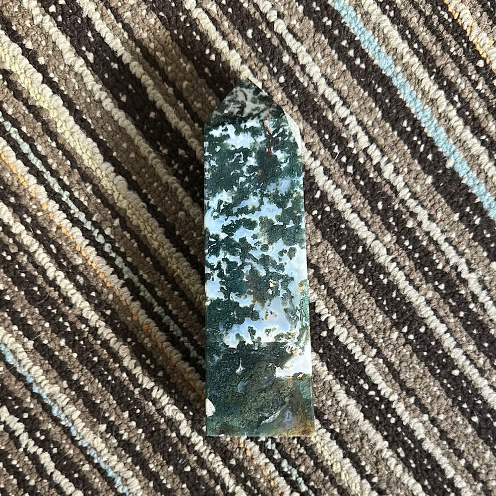 Beautiful Moss Agate Crystal Tower